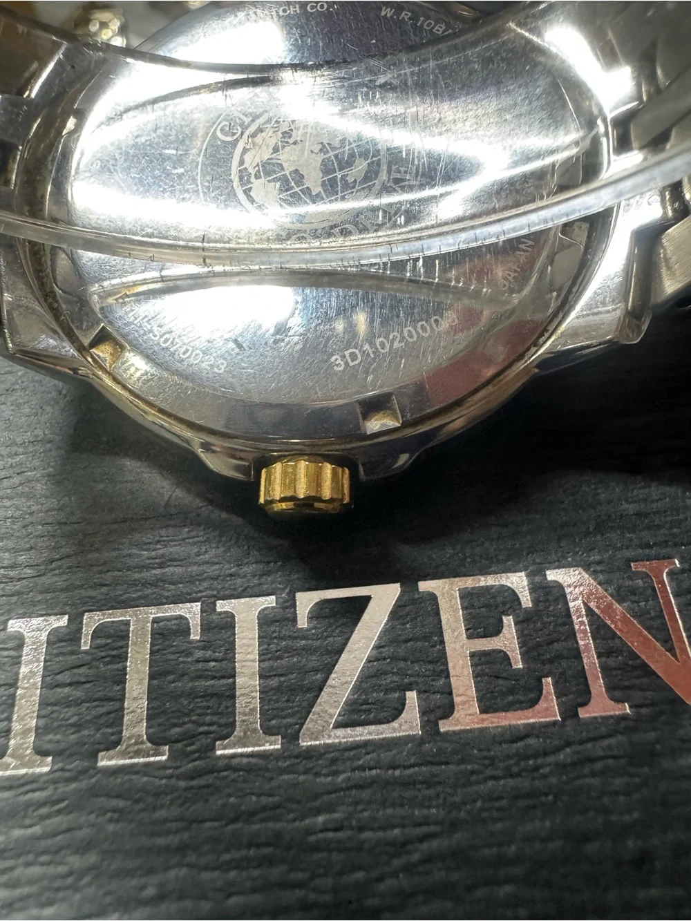 #183 Citizen Two-Tone Gold and Silver Men's Eco-Drive Watch with White Dial